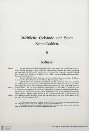 Weltliche Gebäude der Stadt Schmalkalden