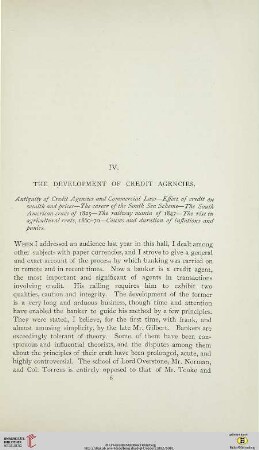 IV. The development of credit agencies