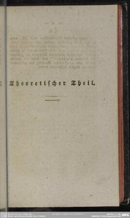 Theoretischer Theil