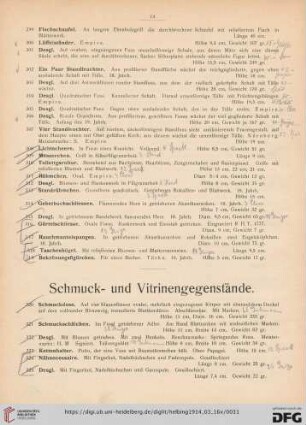 Schmuck- und Vitrinengegenstände (Nr. 320-362)