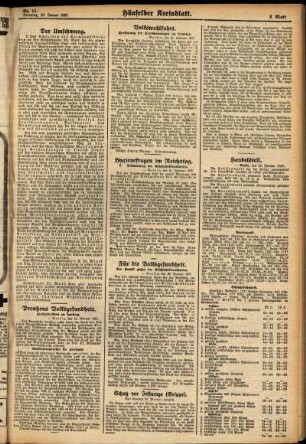 Zweite Ausgabe vom Dienstag, den 25. Januar 1927.