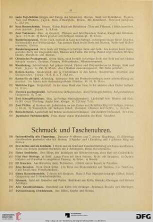 Schmuck und Taschenuhren (Nr. 198-309)