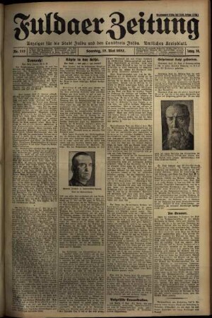 Erste Ausgabe vom Sonntag, den 15. Mai 1932.