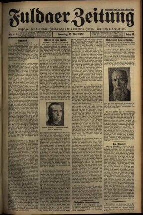 Erste Ausgabe vom Sonntag, den 15. Mai 1932.