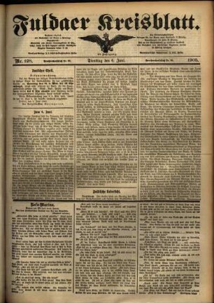Ausgabe vom Dienstag, den 06. Juni 1905.