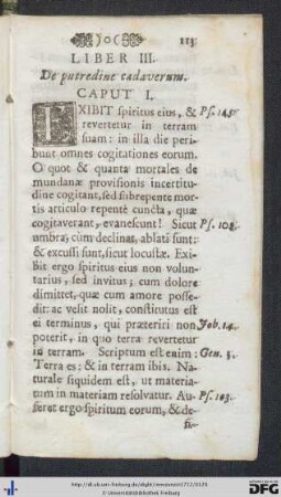 Liber III. De putredine cadaverum.