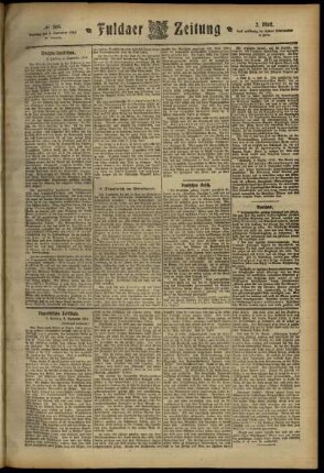 Zweite Ausgabe vom Samstag, den 07. September 1912.
