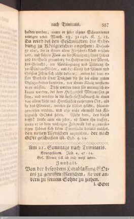Am 21. Sonntage nach Trinitatis.