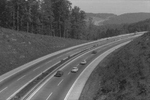 Rohrbrunn: Autobahn von der Brücke der B 8, Richtung Würzburg