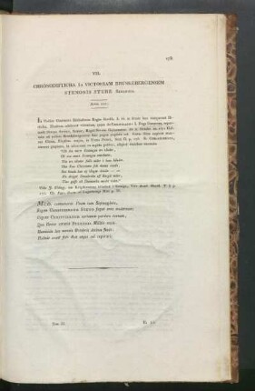 VII. Chronodisticha In Victoriam Brunkebergensem Stenonis Sture Senioris. Anno 1471.