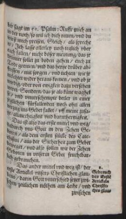 2. Gebrauch des Ersten Artickels Christlichen glaubens im teglichen Gebet.
