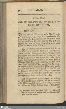 Eilfter Brief. Von der fixen Luft und den Kräften des flüchtigen Alkali
