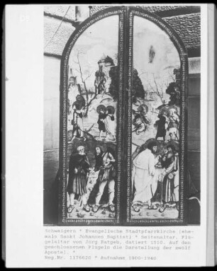 Barbara-Altar mit der Darstellung des Abschieds der Apostel