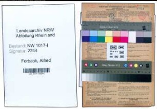 Entnazifizierung Alfred Forbach , geb. 22.02.1907 (Markthaendler)