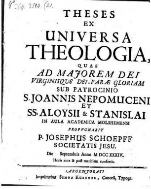 Theses ex universa theologia