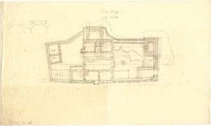 Thiersch, August ; Reiseskizzen - Schloss Leonburg in Lana (Grundriss)