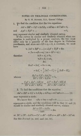 Notes on trilinear coordinates.