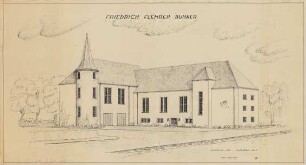 Außenansicht auf den Friedrich Flender Bunker in Weidenau