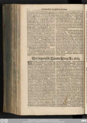 Der Ungarische Türcken Krieg Ao. 1663.
