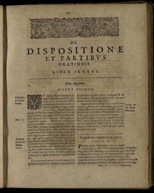 De Dispositione Et Partibus Orationis. Liber Sextus.