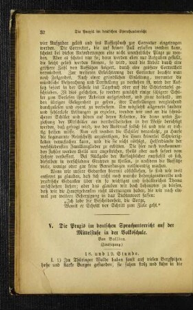 ¬Die¬ Praxis im deutschen Sprachunterricht auf der Mittelstufe in der Volksschule : (Fortsetzung)