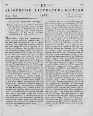 Lange, C. C. L.: Historia mutationum rei militaris Romanorum inde ab interitu rei publicae usque ad Constantinum Magnum libri tres. Göttingen: Vandenhoeck & Ruprecht 1846