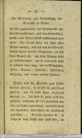 Die Bereitung und Anwendung der Erdnüsse zu Caffee
