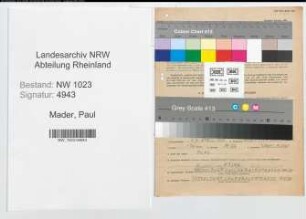 Entnazifizierung Paul Mader , geb. 27.04.1911 (Verw.Inspektor)
