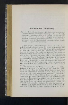 Zwanzigste Vorlesung.
