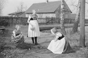 Sorbische Kinder beim Waleien : Serbske dźěći při walkowanju : Trebendorf / Trjebin
