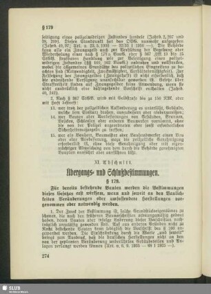 XI. Abschnitt. Übergangs- und Schlußbestimmungen