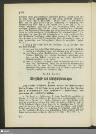 XI. Abschnitt. Übergangs- und Schlußbestimmungen