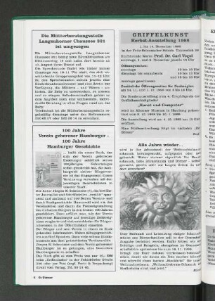 100 Jahre Verein geborener Hamburger - 100 Jahre Hamburger Geschichte