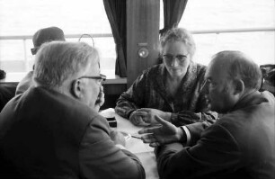 20. Tagung 1970 Chemiker; Auf dem Schiff: Werner Forßmann, D. Wiedersheim, ?