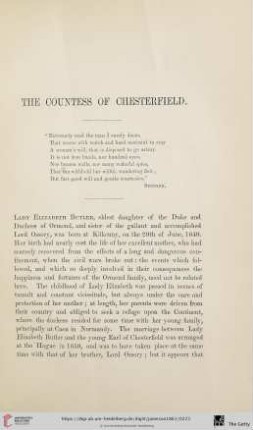 The Countess of Chesterfield