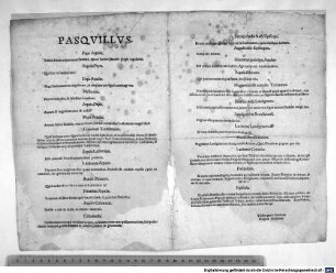 PASQUILLUS. : ...Datum Rhomae decimosexto Kalend. Decembris. Anno &c. 45. ...