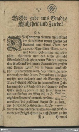 Gott gebe uns Gnade, Wahrheit und Friede!