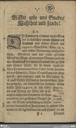 Gott gebe uns Gnade, Wahrheit und Friede!