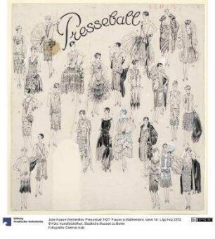 Presseball 1927: Frauen in Ballkleidern