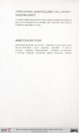 Ehrenkomitee / Arbeitsausschuss