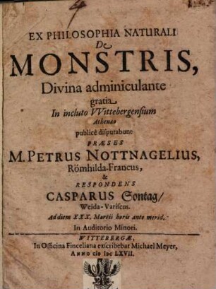 De monstris : ex philosophia naturali