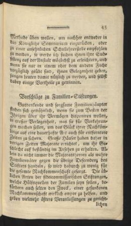 Vorschläge zu Familien-Stiftungen.