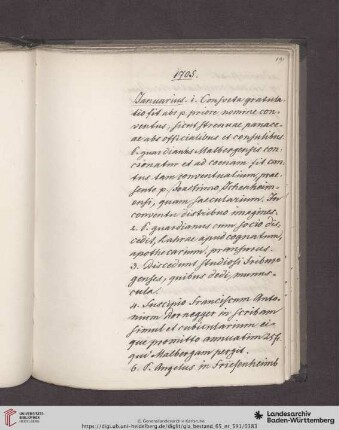 Diarium 1705