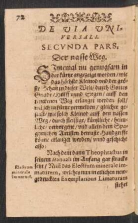 De Via Universali. Secunda Pars. Der nasse Weg.