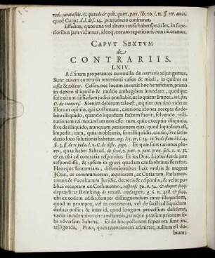 Caput Sextum de Contrariis.