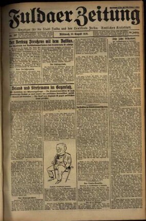 Ausgabe vom Mittwoch, den 14. August 1929.