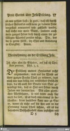 Theilnehmung an der Erlösung Jesu