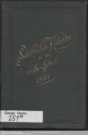 10.1892: Schiffahrts-Kalender für das Elbe-Gebiet