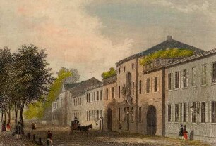 Ansichten Karlsruher Gebäude, Bauwerke und Denkmäler. "Palais der Fürstin von Fürstenberg in Carlsruhe". Fürstenberg Palais