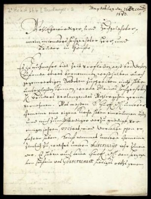Brief von Wilhelm Friedrich Thülmeyer an Friedrich Lucae